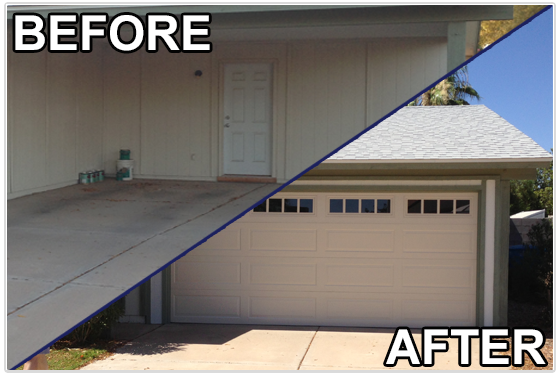 carport conversion Phoenix- before and after